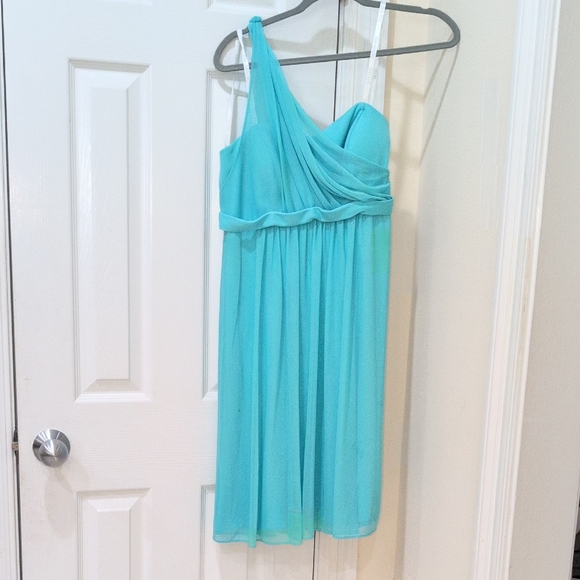 David's Bridal Aqua Gown - Picture 1 of 11